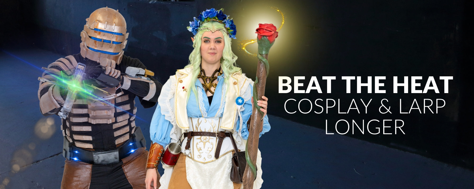 Trooper and Mage wearing ThermApparel Cooling Gear for Cosplay and LARP