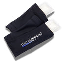 A set of black ThermApparel CoolSleeves on a white background