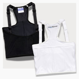 ThermApparel UnderCool 3 Cooling Vest Garment MEDIUMG WHITE AND BLACK Front  \view on a white background