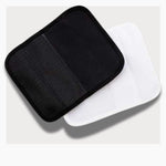 White and Black  ThermApparel extender panel on a white background