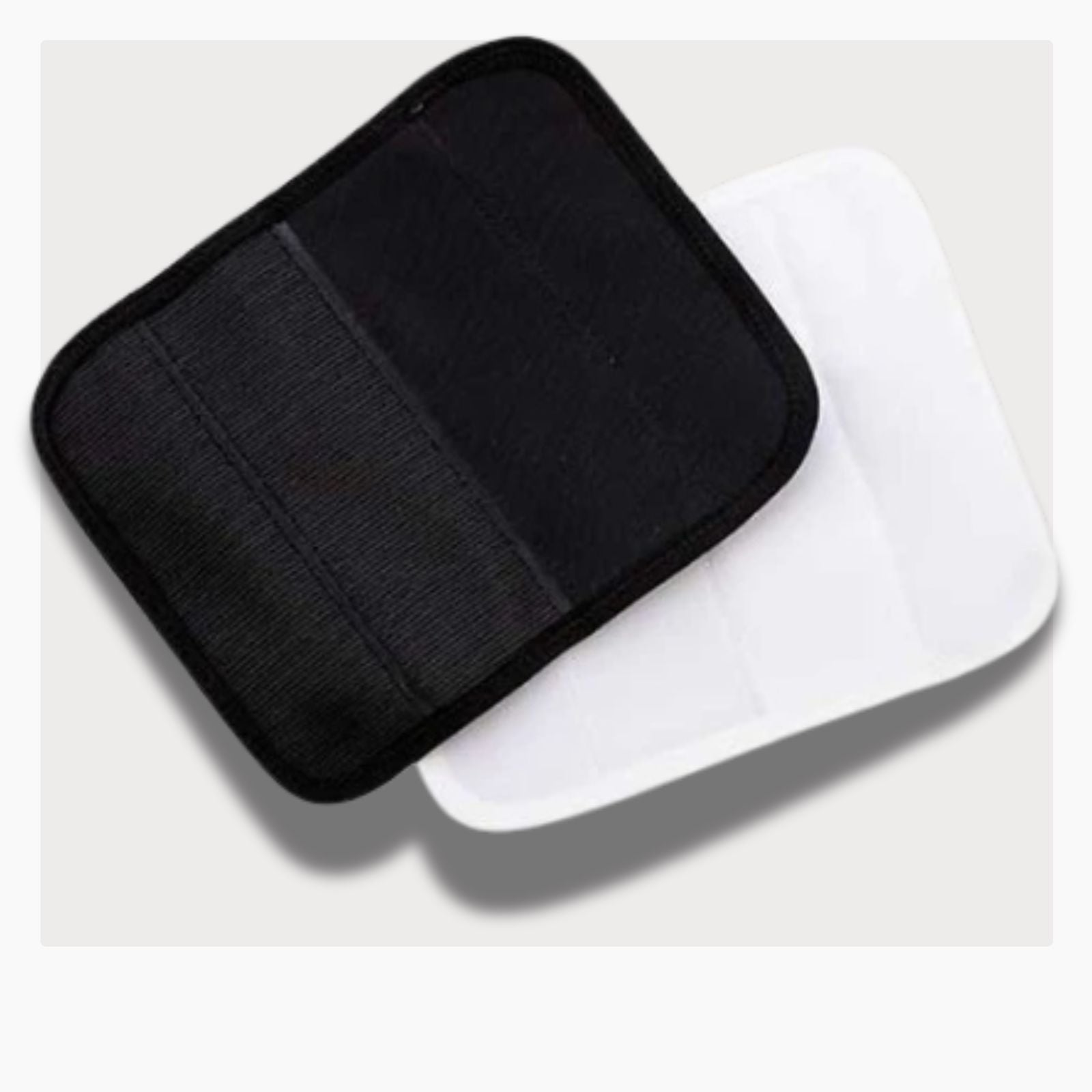 White and Black  ThermApparel extender panel on a white background