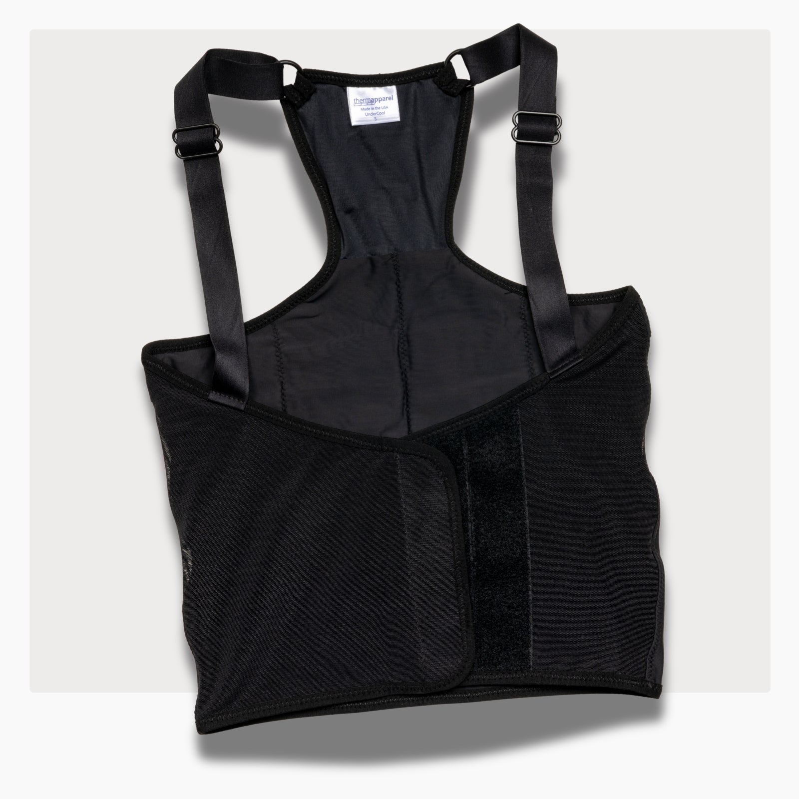 ThermApparel UnderCool 3 Cooling Vest Garment Small Black front view on a white background