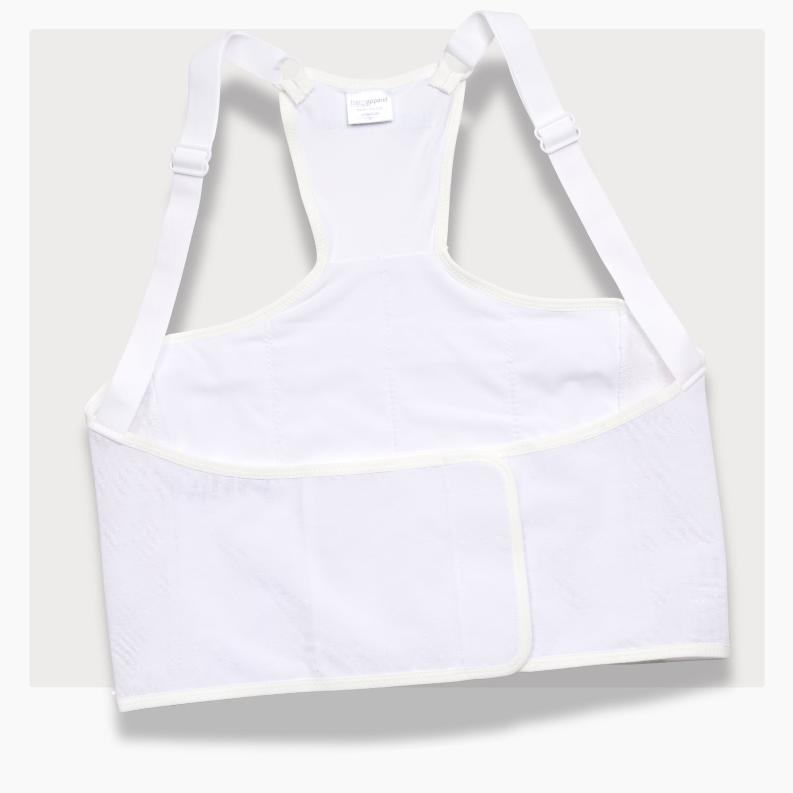 ThermApparel UnderCool 3 Cooling Vest Garment Large White Front view on a white background