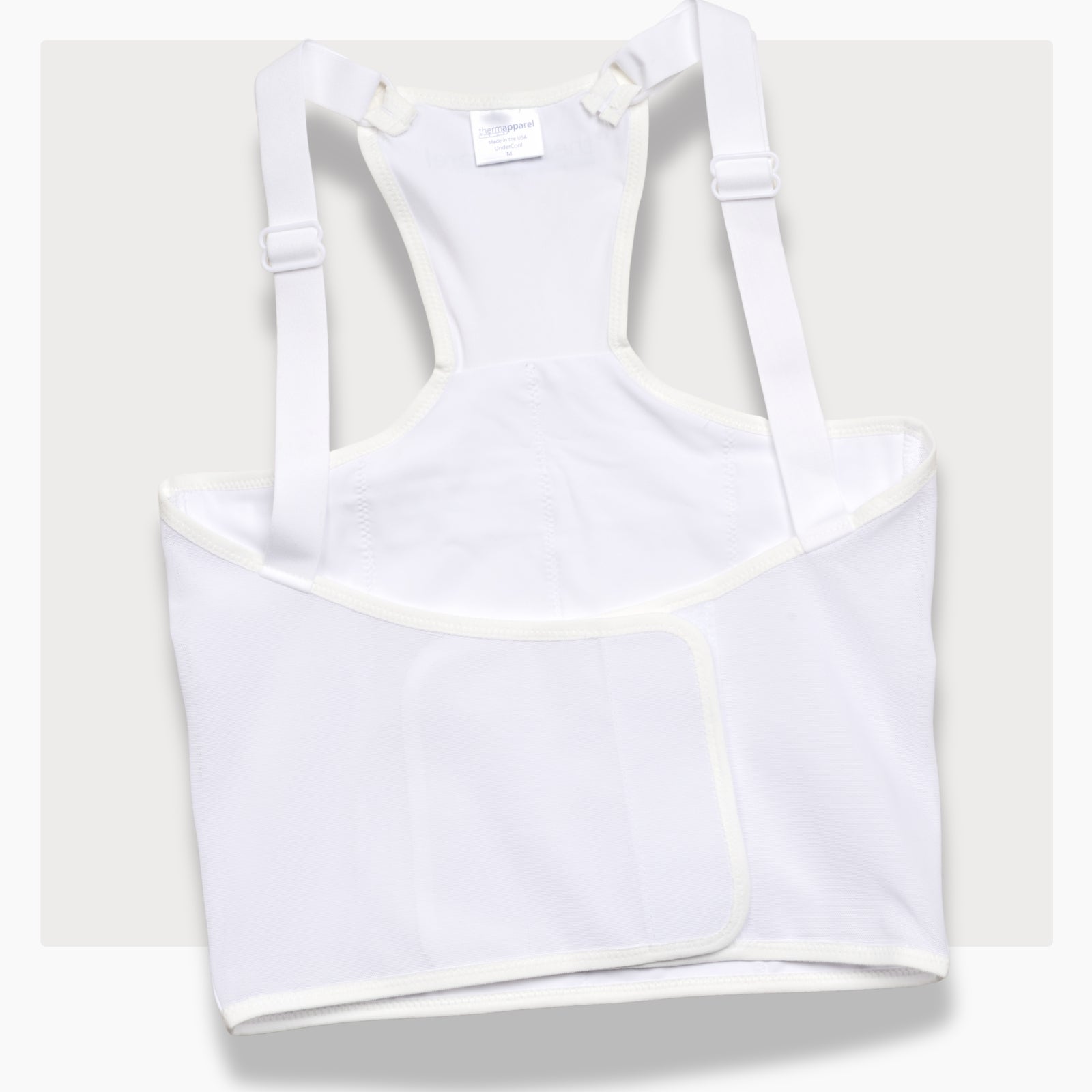 ThermApparel UnderCool 3 Cooling Vest Garment Medium White Front view on a white background