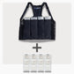 UnderCool 3 Double Pack Cooling Vest Bundle with 4 ExtendedCool Cooling Packs in the large black garment and 4 spare SlimCool Cooling packs on a white background. 