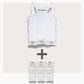 UnderCool 3 Double Pack Cooling Vest Bundle with 3 ExtendedCool Cooling Packs in the XXS White garment and 3 spare SlimCool Cooling packs on a white background. 