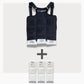 UnderCool 3 Double Pack Cooling Vest Bundle with 3 SlimCool Cooling Packs in the XXS White garment and 3 spare SlimCool Cooling packs on a white background. 