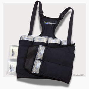 Black ThermApparel UltraCool showing multiple cooling packs on a white background