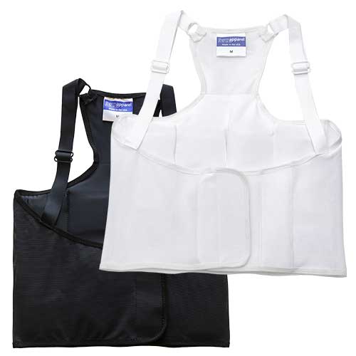 Black and white ThermApparel UnderCool 3 Cooling Vests on a white background.