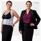 Woman wearing a ThermApparel UnderCool 3 size medium next to a woman in formal attire  showing how invisible the UnderCool 3 is under clothing on a white background
