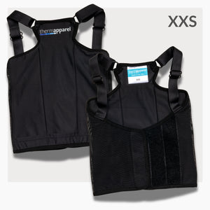 ThermApparel UnderCool 3 Cooling Vest Garment XXS Black Front and Back view on a white background