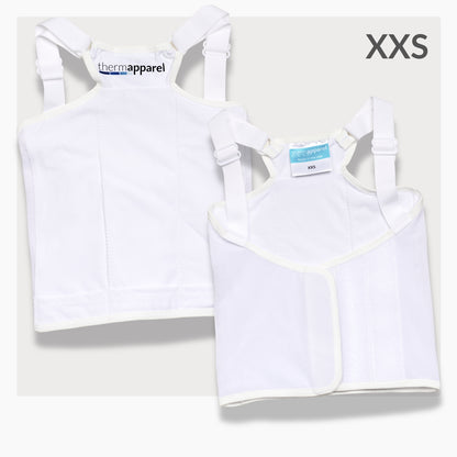 ThermApparel UnderCool 3 Cooling Vest Garment XXS WHITE Front and Back view on a white background